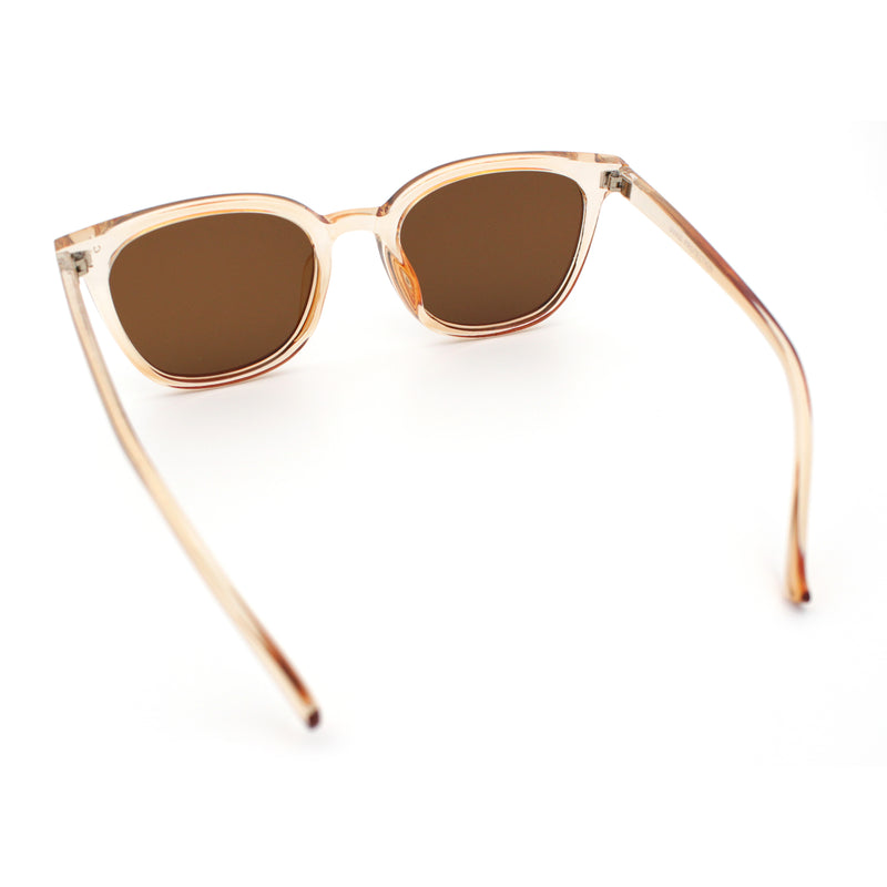 Womens Minimal Horn Rim Classy Boyfriend Normcore Plastic Sunglasses