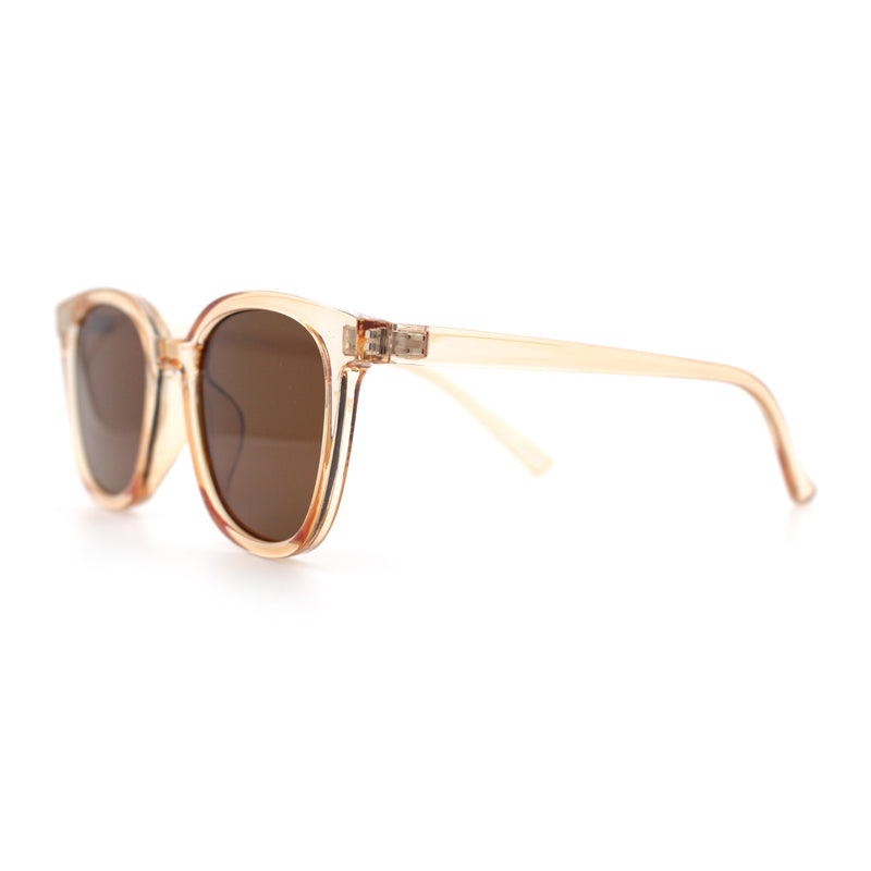 Womens Minimal Horn Rim Classy Boyfriend Normcore Plastic Sunglasses
