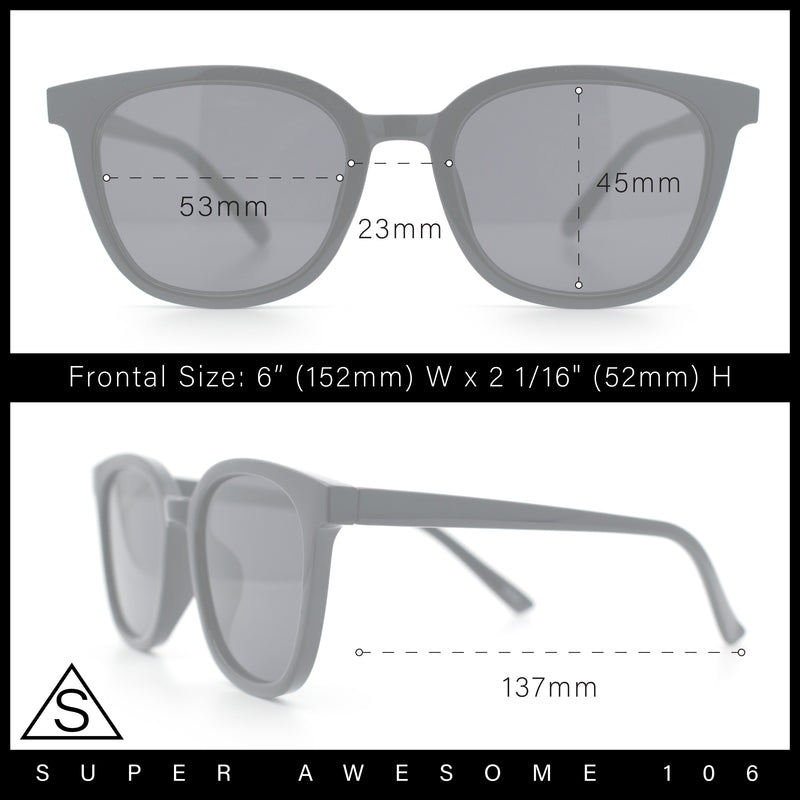 Womens Minimal Horn Rim Classy Boyfriend Normcore Plastic Sunglasses
