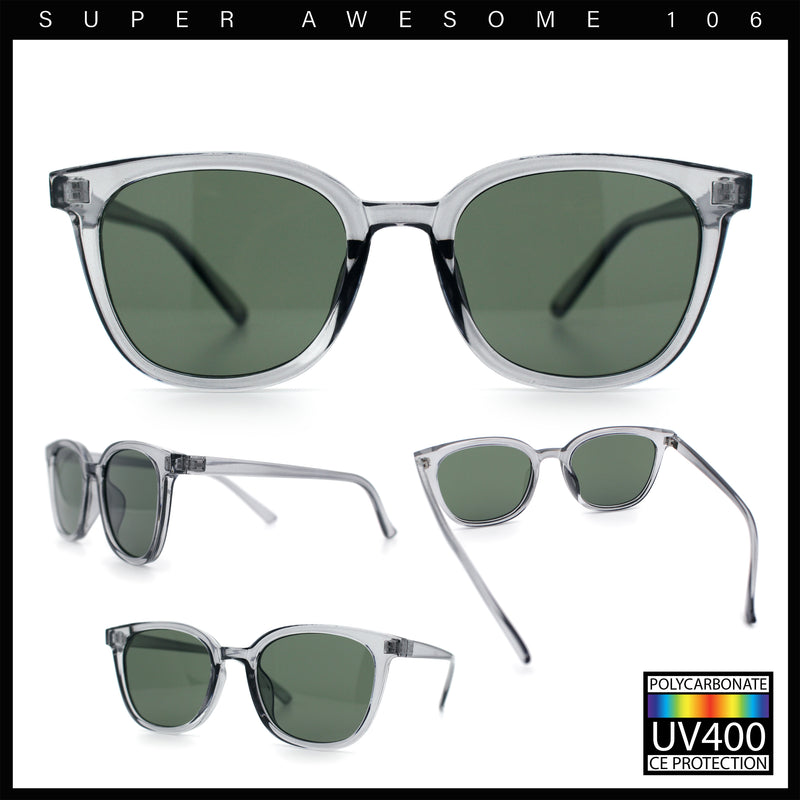 Womens Minimal Horn Rim Classy Boyfriend Normcore Plastic Sunglasses