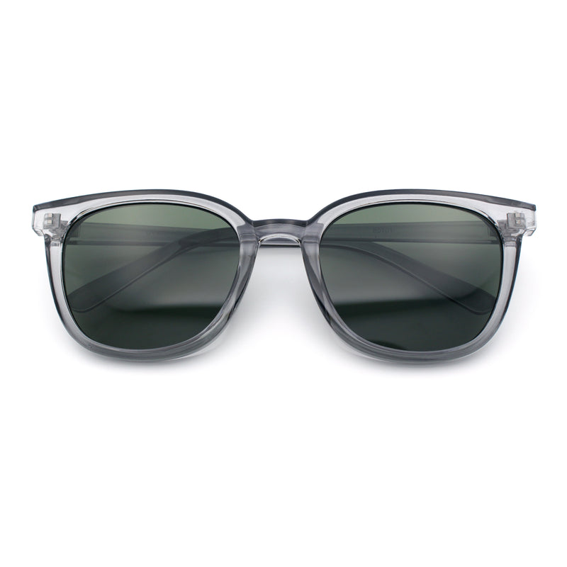 Womens Minimal Horn Rim Classy Boyfriend Normcore Plastic Sunglasses