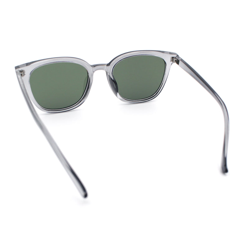 Womens Minimal Horn Rim Classy Boyfriend Normcore Plastic Sunglasses
