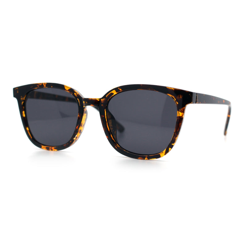 Womens Minimal Horn Rim Classy Boyfriend Normcore Plastic Sunglasses