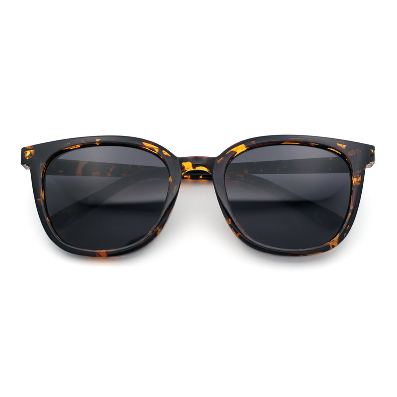 Womens Minimal Horn Rim Classy Boyfriend Normcore Plastic Sunglasses