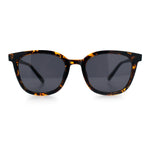 Womens Minimal Horn Rim Classy Boyfriend Normcore Plastic Sunglasses