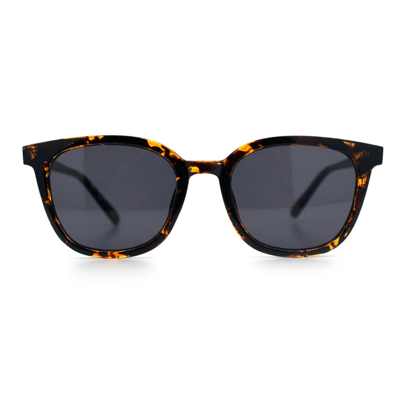 Womens Minimal Horn Rim Classy Boyfriend Normcore Plastic Sunglasses