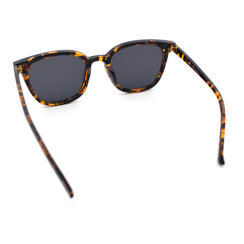 Womens Minimal Horn Rim Classy Boyfriend Normcore Plastic Sunglasses