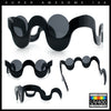 Rad Offbeat Thick Plastic Wave Shape Runway Fashion Sunglasses