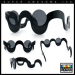 Rad Offbeat Thick Plastic Wave Shape Runway Fashion Sunglasses