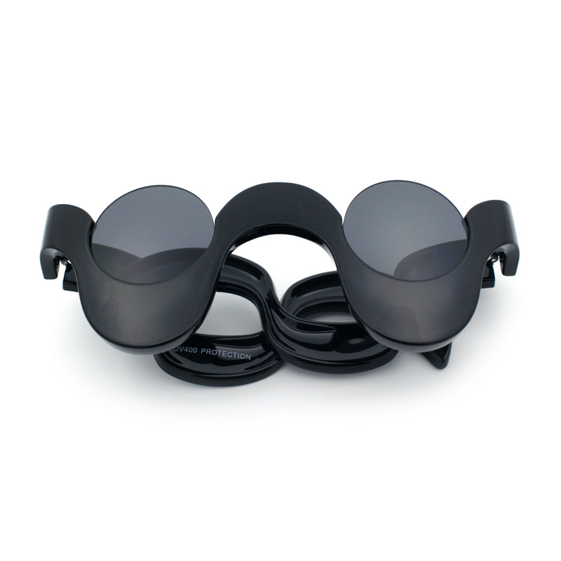 Rad Offbeat Thick Plastic Wave Shape Runway Fashion Sunglasses