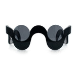 Rad Offbeat Thick Plastic Wave Shape Runway Fashion Sunglasses