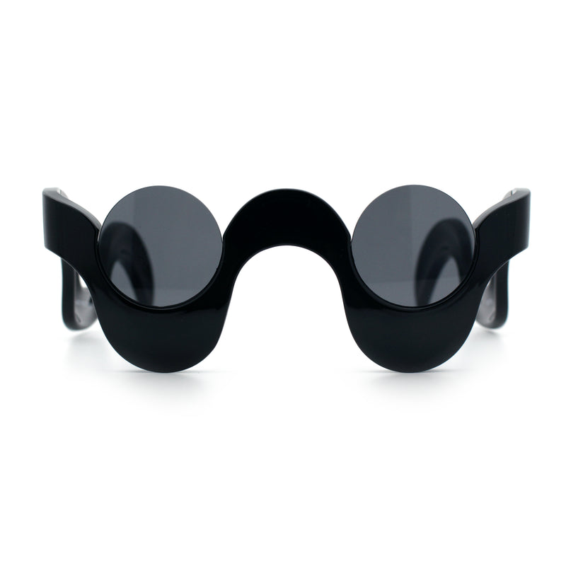 Rad Offbeat Thick Plastic Wave Shape Runway Fashion Sunglasses