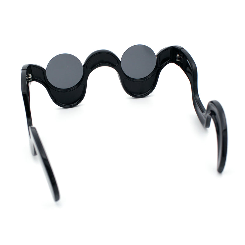 Rad Offbeat Thick Plastic Wave Shape Runway Fashion Sunglasses