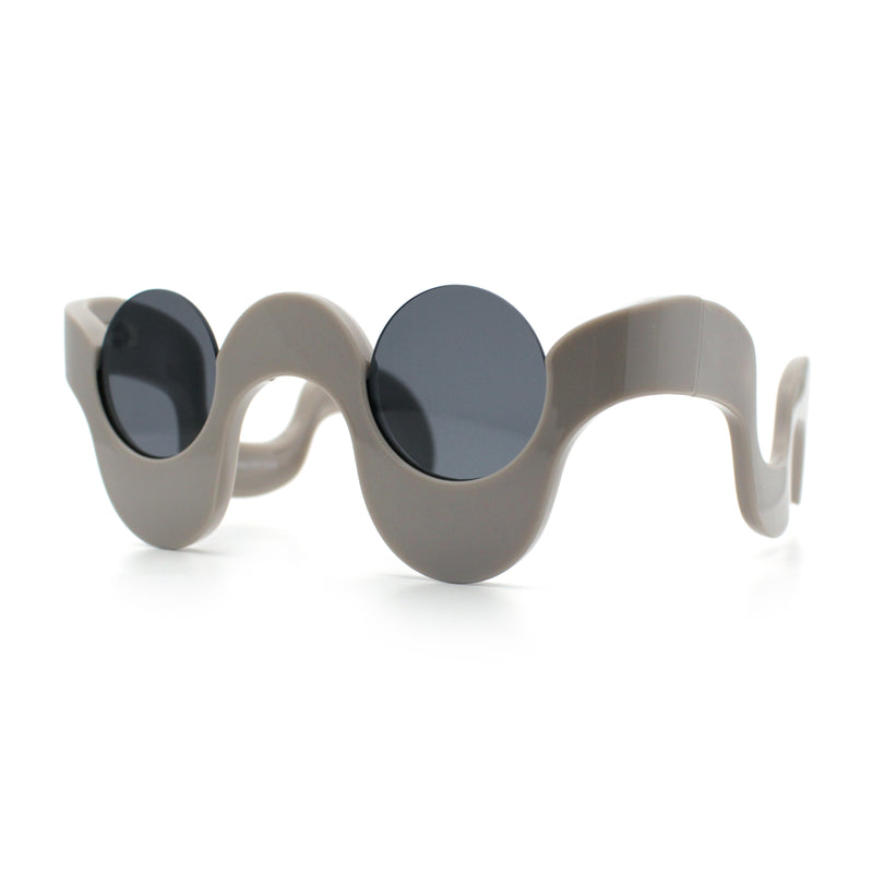 Rad Offbeat Thick Plastic Wave Shape Runway Fashion Sunglasses
