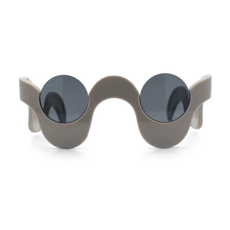 Rad Offbeat Thick Plastic Wave Shape Runway Fashion Sunglasses