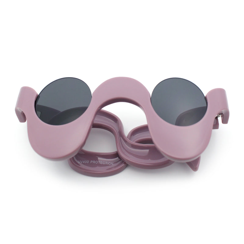 Rad Offbeat Thick Plastic Wave Shape Runway Fashion Sunglasses