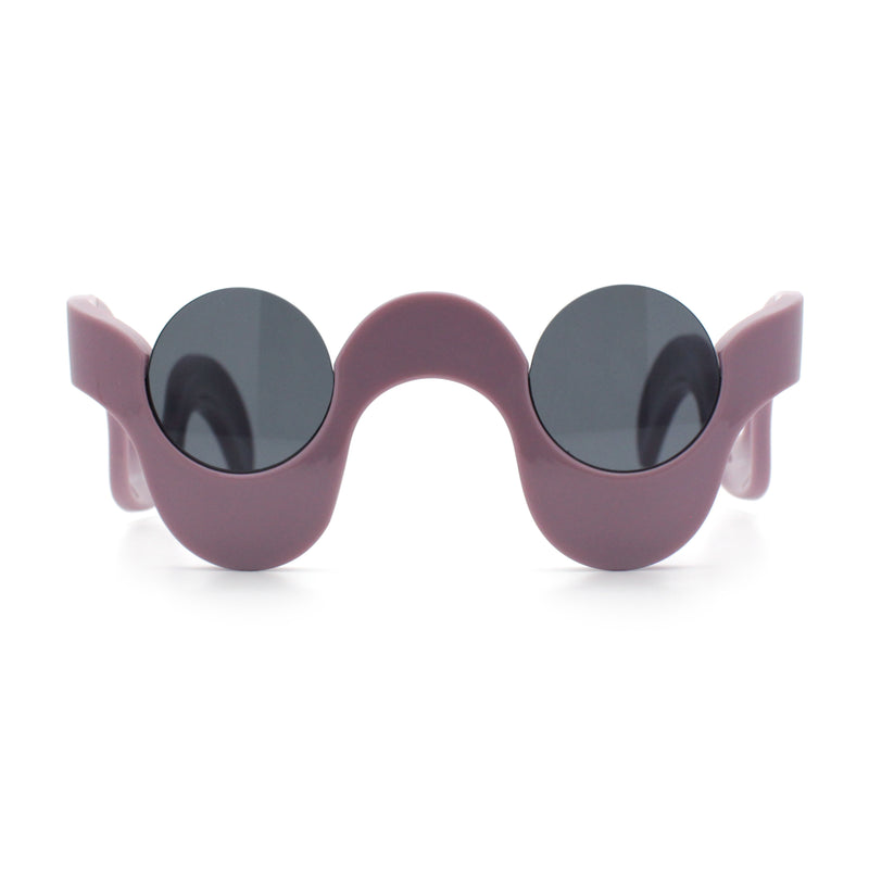 Rad Offbeat Thick Plastic Wave Shape Runway Fashion Sunglasses