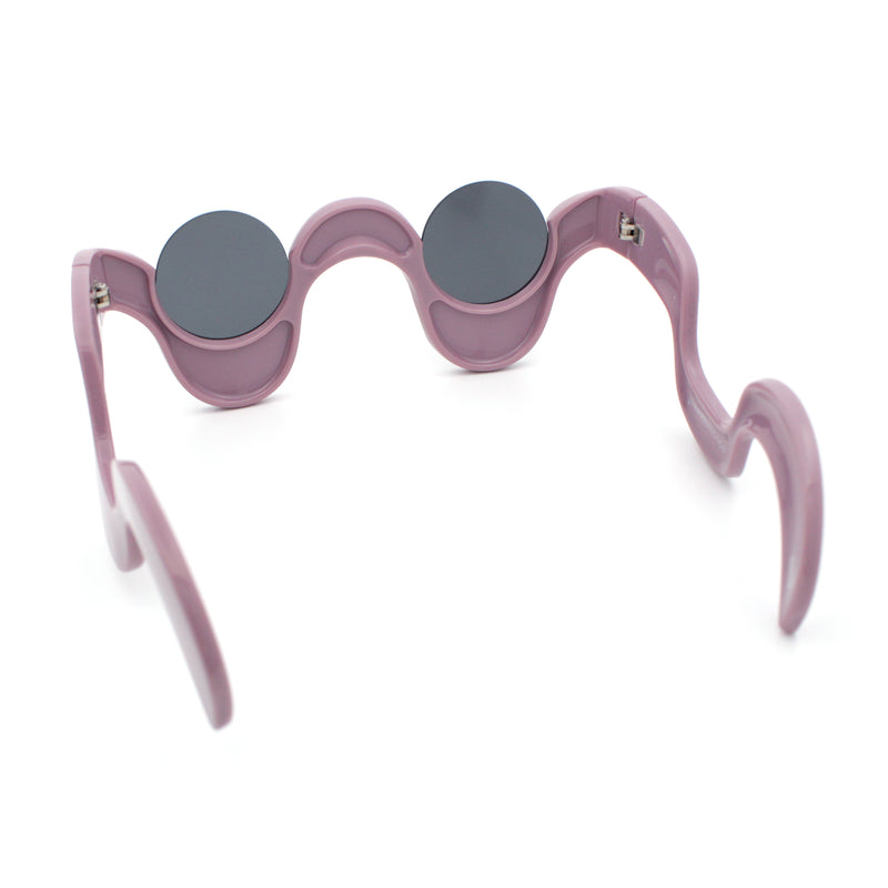 Rad Offbeat Thick Plastic Wave Shape Runway Fashion Sunglasses