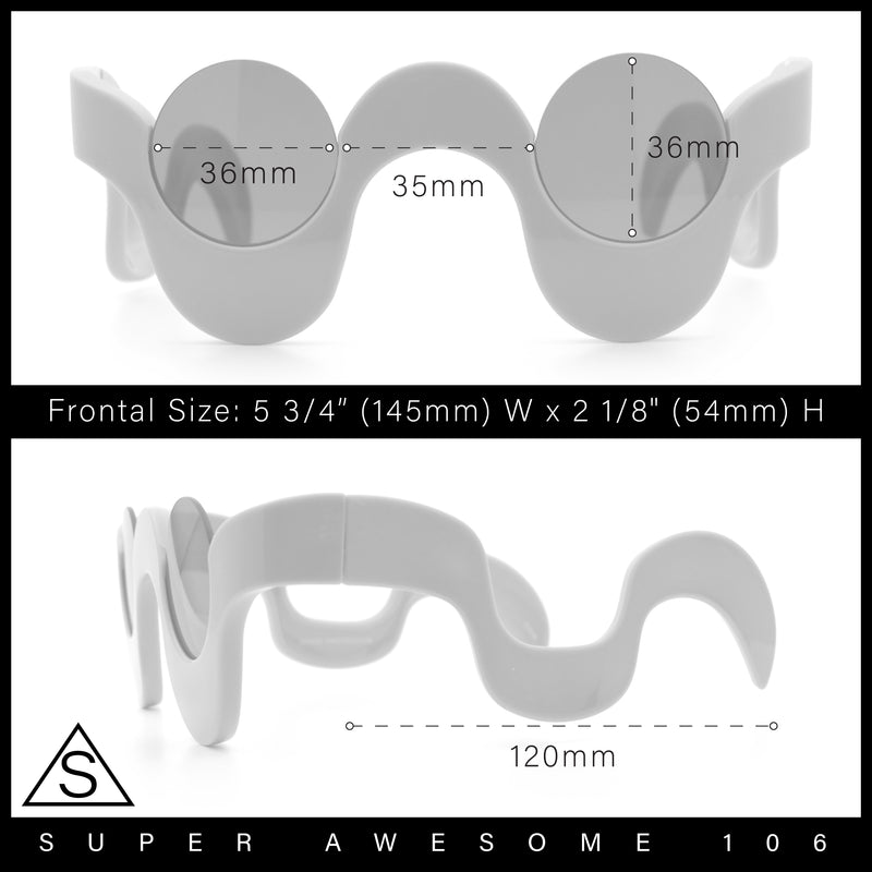 Rad Offbeat Thick Plastic Wave Shape Runway Fashion Sunglasses