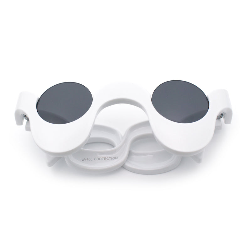 Rad Offbeat Thick Plastic Wave Shape Runway Fashion Sunglasses