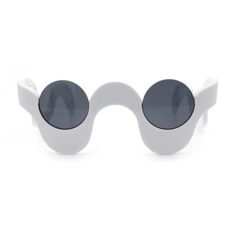 Rad Offbeat Thick Plastic Wave Shape Runway Fashion Sunglasses