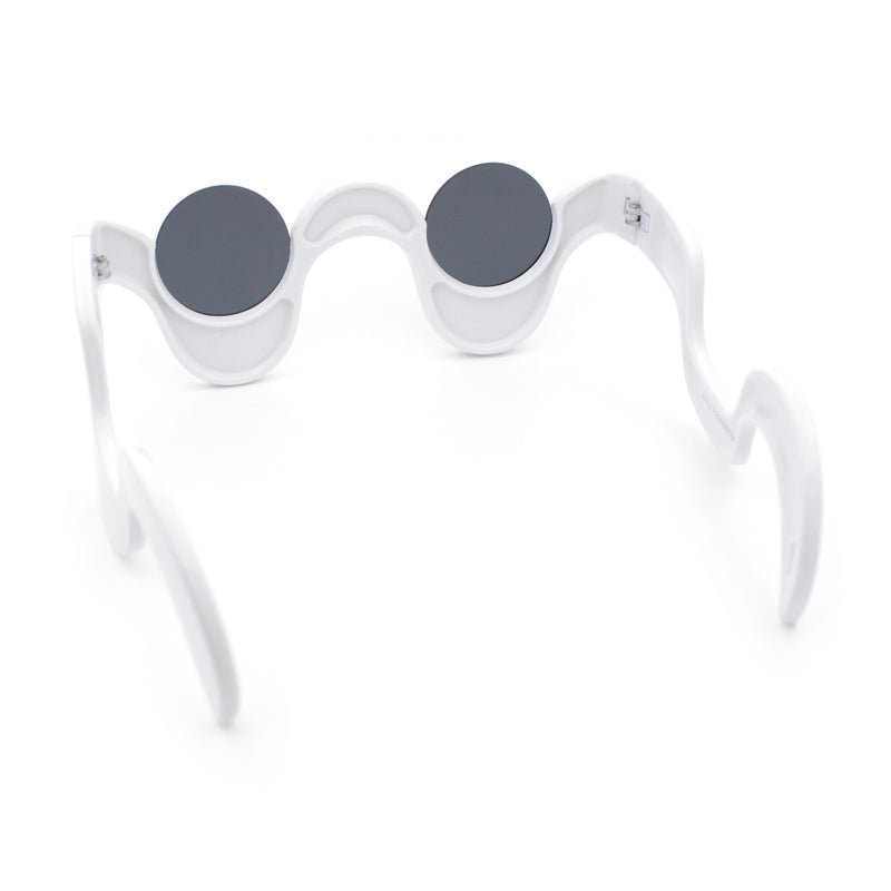Rad Offbeat Thick Plastic Wave Shape Runway Fashion Sunglasses