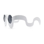 Rad Offbeat Thick Plastic Wave Shape Runway Fashion Sunglasses