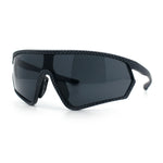 Mens Windbreaker Wrap Around Curved Shield Lens Sport Plastic Sunglasses