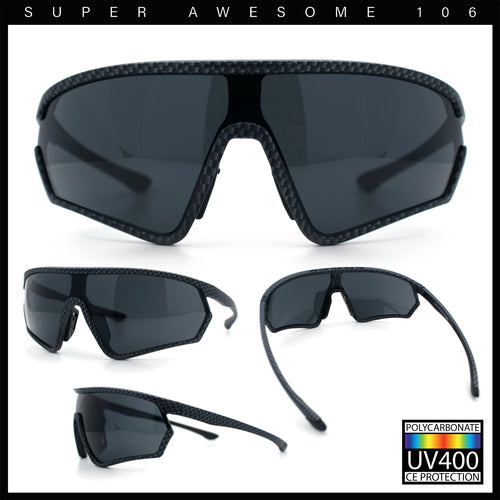 Mens Windbreaker Wrap Around Curved Shield Lens Sport Plastic Sunglasses