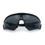 Mens Windbreaker Wrap Around Curved Shield Lens Sport Plastic Sunglasses