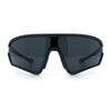 Mens Windbreaker Wrap Around Curved Shield Lens Sport Plastic Sunglasses
