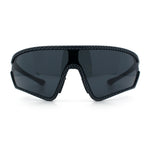 Mens Windbreaker Wrap Around Curved Shield Lens Sport Plastic Sunglasses