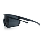 Mens Windbreaker Wrap Around Curved Shield Lens Sport Plastic Sunglasses