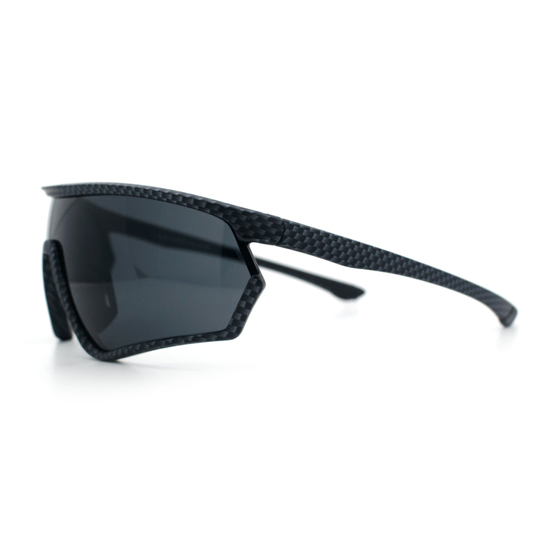 Mens Windbreaker Wrap Around Curved Shield Lens Sport Plastic Sunglasses