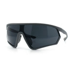 Mens Windbreaker Wrap Around Curved Shield Lens Sport Plastic Sunglasses