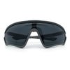 Mens Windbreaker Wrap Around Curved Shield Lens Sport Plastic Sunglasses