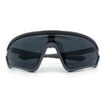Mens Windbreaker Wrap Around Curved Shield Lens Sport Plastic Sunglasses