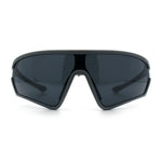Mens Windbreaker Wrap Around Curved Shield Lens Sport Plastic Sunglasses