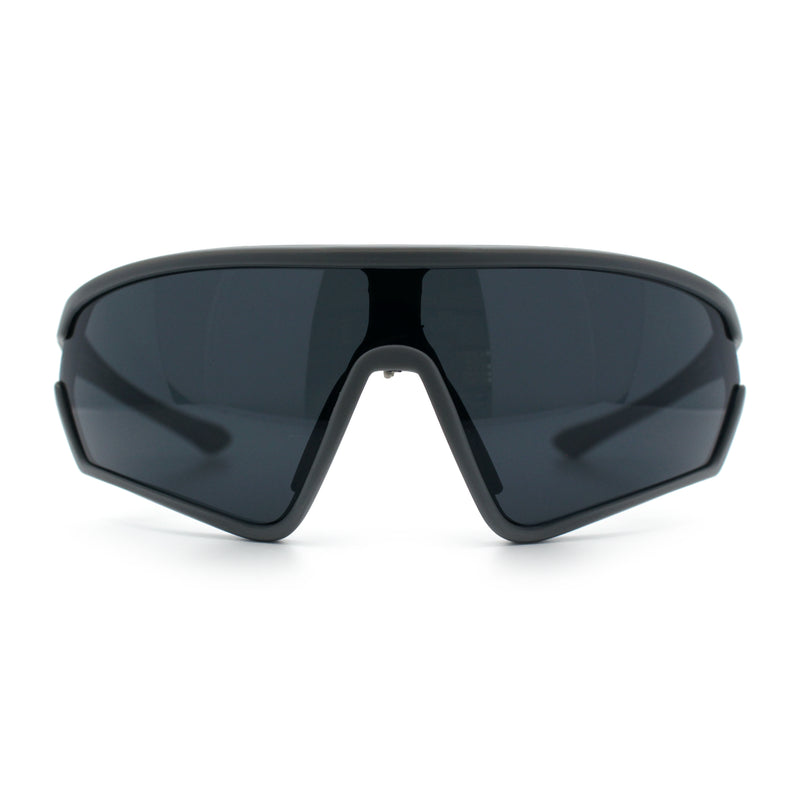 Mens Windbreaker Wrap Around Curved Shield Lens Sport Plastic Sunglasses