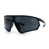 Mens Windbreaker Wrap Around Curved Shield Lens Sport Plastic Sunglasses