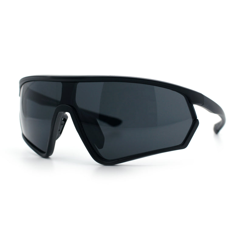 Mens Windbreaker Wrap Around Curved Shield Lens Sport Plastic Sunglasses