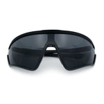 Mens Windbreaker Wrap Around Curved Shield Lens Sport Plastic Sunglasses