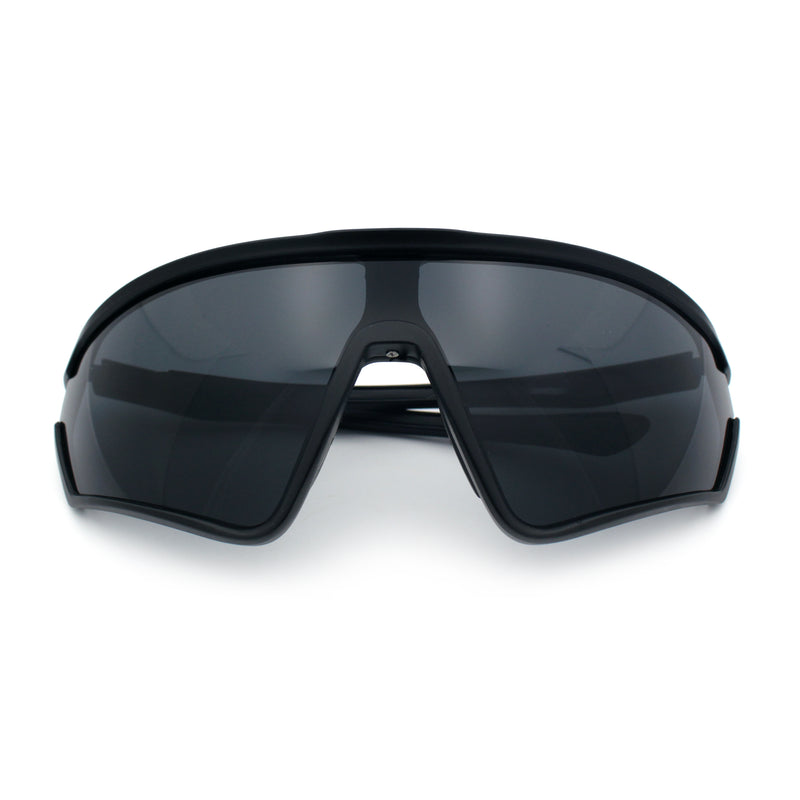 Mens Windbreaker Wrap Around Curved Shield Lens Sport Plastic Sunglasses