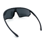 Mens Windbreaker Wrap Around Curved Shield Lens Sport Plastic Sunglasses