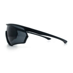 Mens Windbreaker Wrap Around Curved Shield Lens Sport Plastic Sunglasses