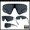 Mens Windbreaker Wrap Around Curved Shield Lens Sport Plastic Sunglasses