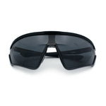 Mens Windbreaker Wrap Around Curved Shield Lens Sport Plastic Sunglasses