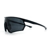 Mens Windbreaker Wrap Around Curved Shield Lens Sport Plastic Sunglasses