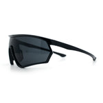 Mens Windbreaker Wrap Around Curved Shield Lens Sport Plastic Sunglasses
