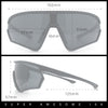 Mens Windbreaker Wrap Around Curved Shield Lens Sport Plastic Sunglasses